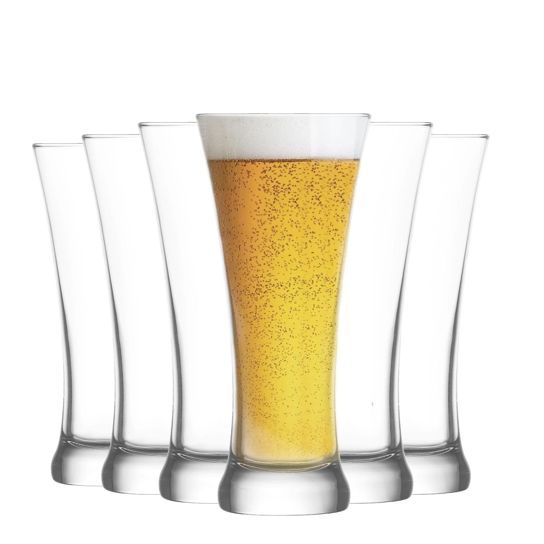 Sorgum Pilsner Beer Glasses - 380ml - Clear - Pack of 12