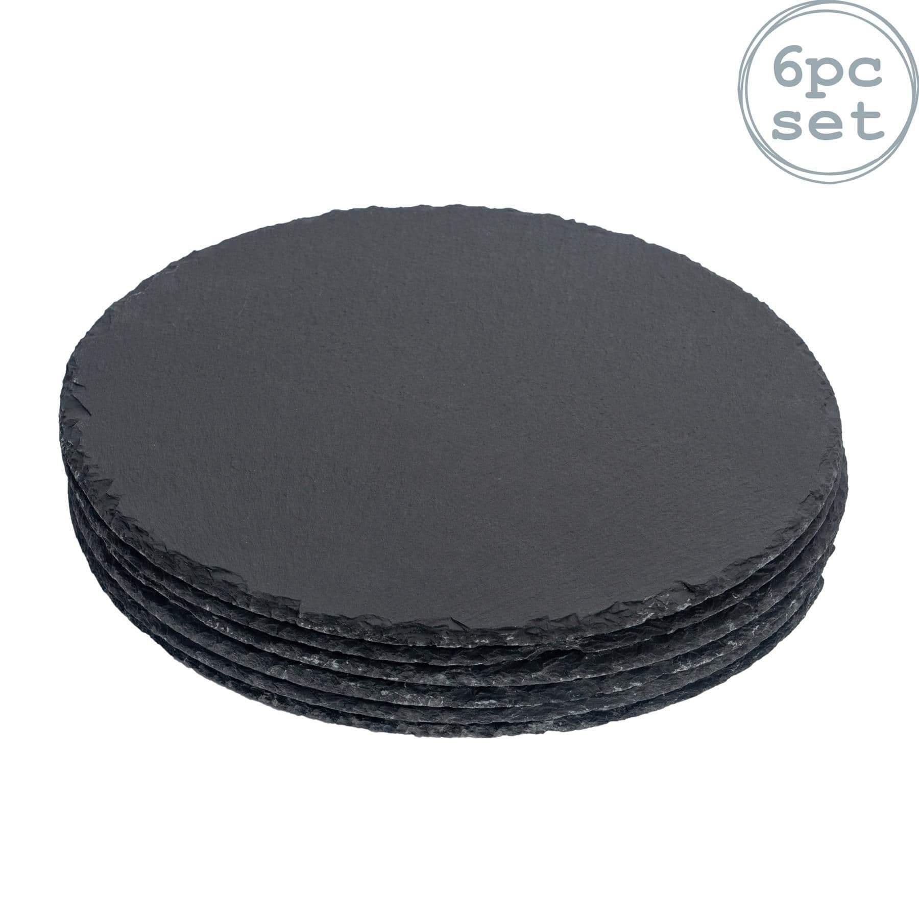 Round Slate Dinner Plates 33cm Pack of 6
