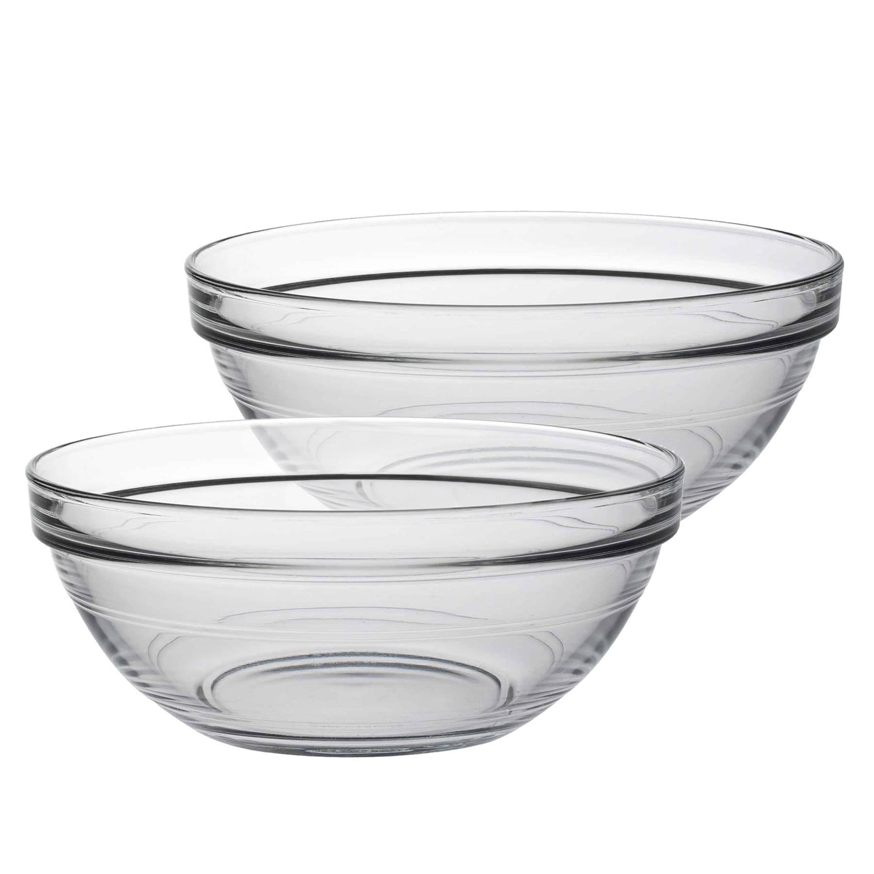 Lys Glass Stacking Bowls for Kitchen, Serving - 17cm (7") - Pack of 6