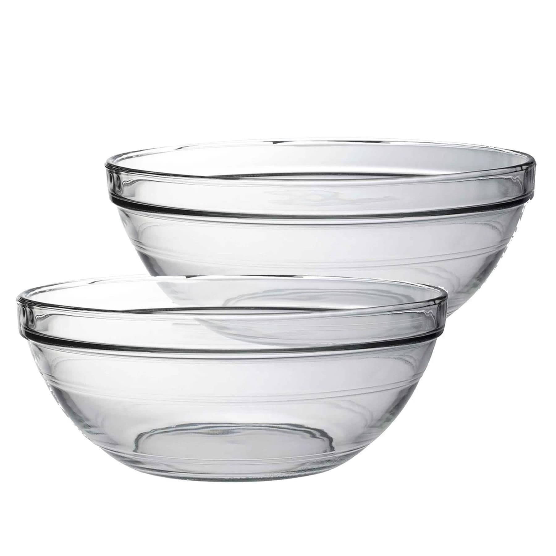 Lys Glass Stacking Bowls for Mixing, Kitchen, Serving - 31cm (12") - Pack of 6