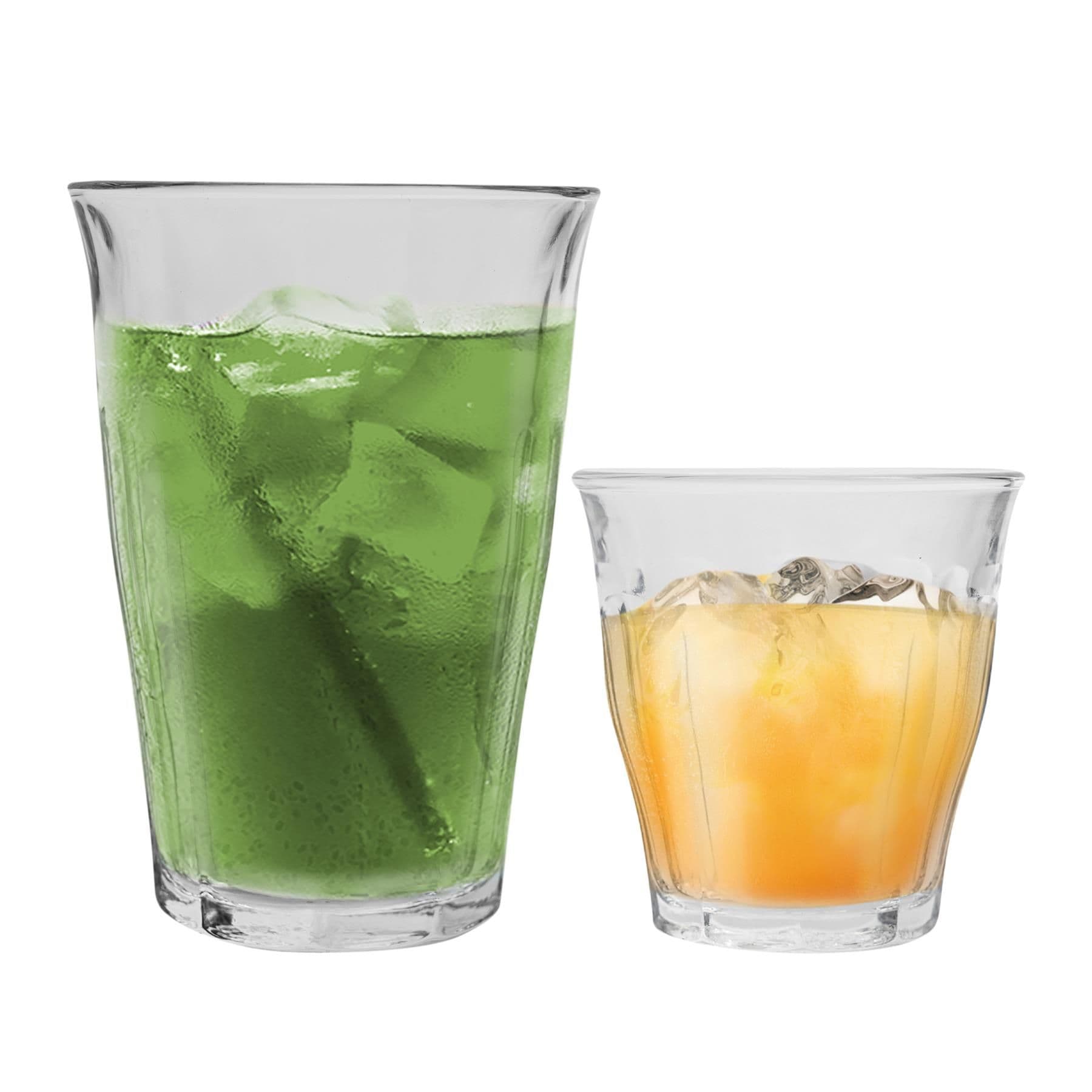 Picardie Drinking Glasses - 200ml Tumblers, 360ml Highballs - Set of 12