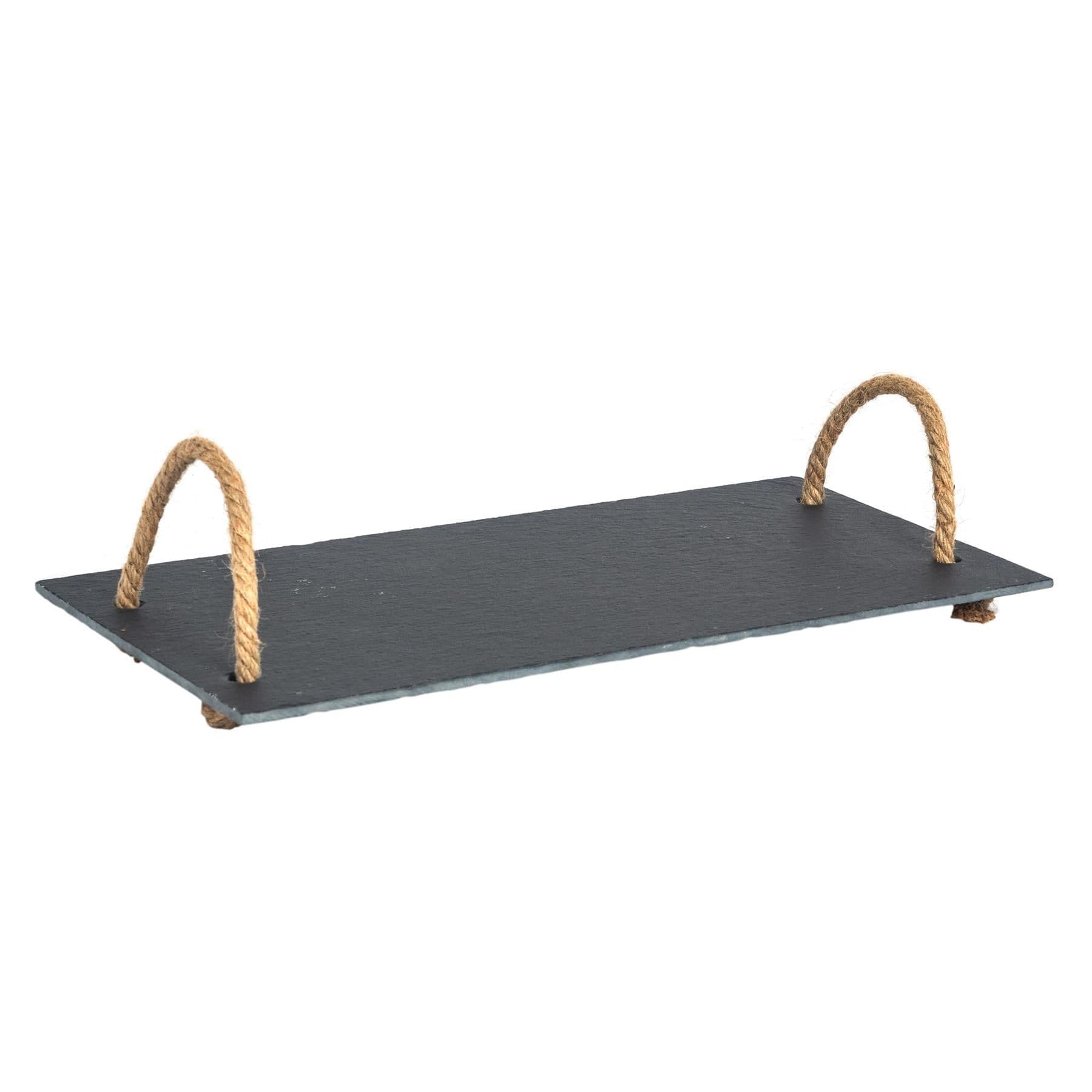 Slate Serving Tray with Rope Handles 40 x 20cm