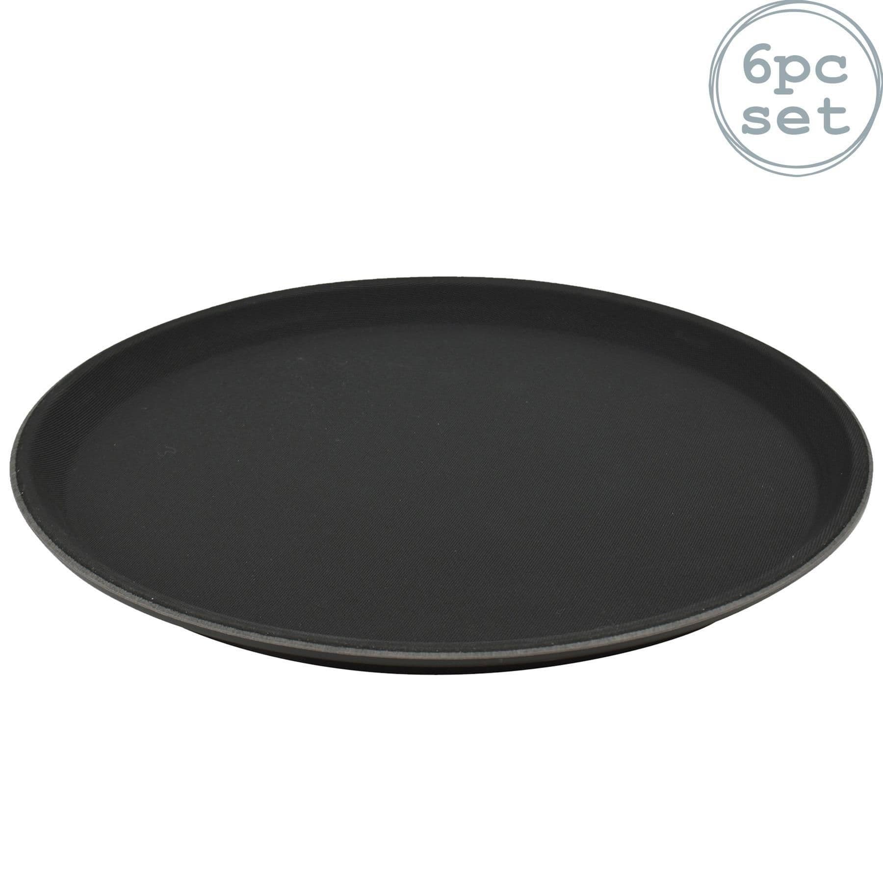 Round Non-Slip Serving Trays 28cm Pack of 6