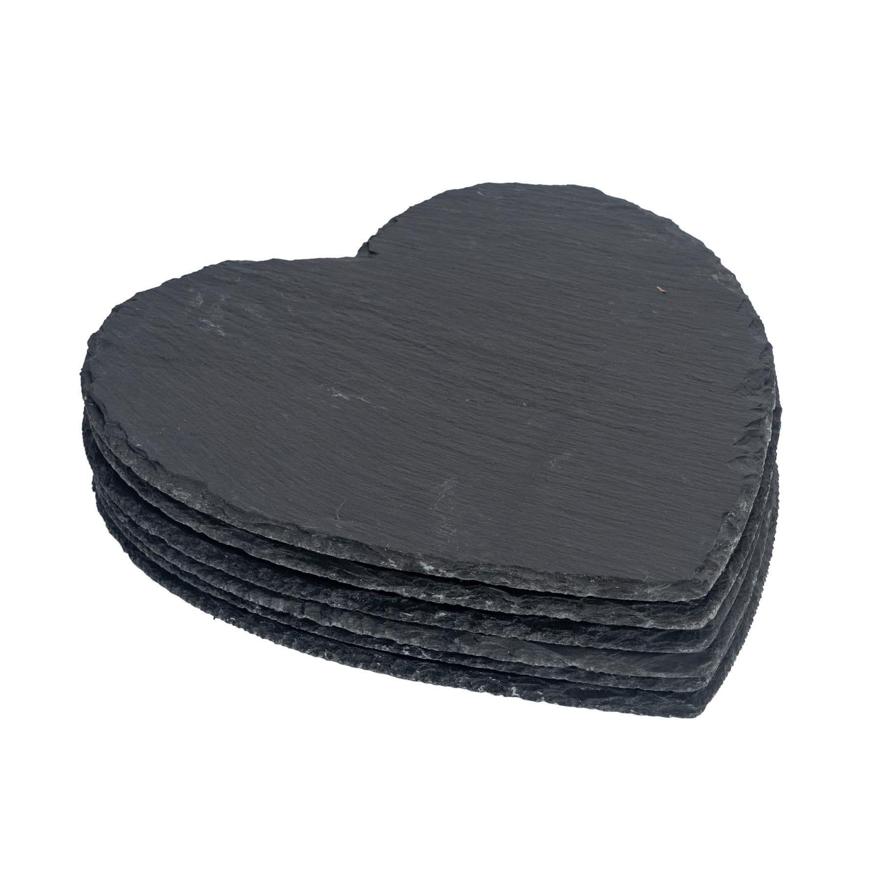 Heart Slate Placemats 25cm Pack of 6