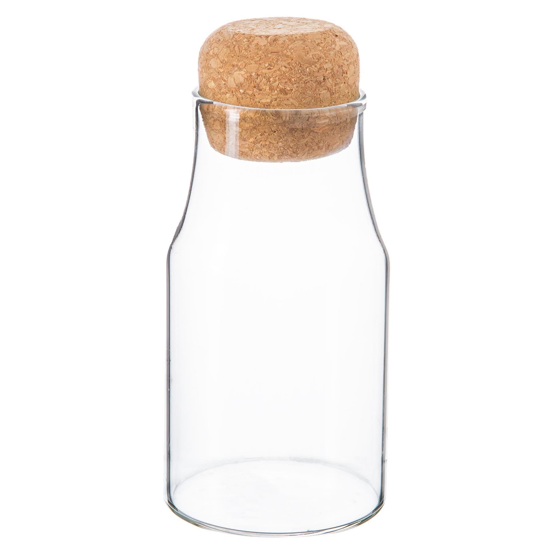 Glass Storage Bottle with Cork Lid 180ml