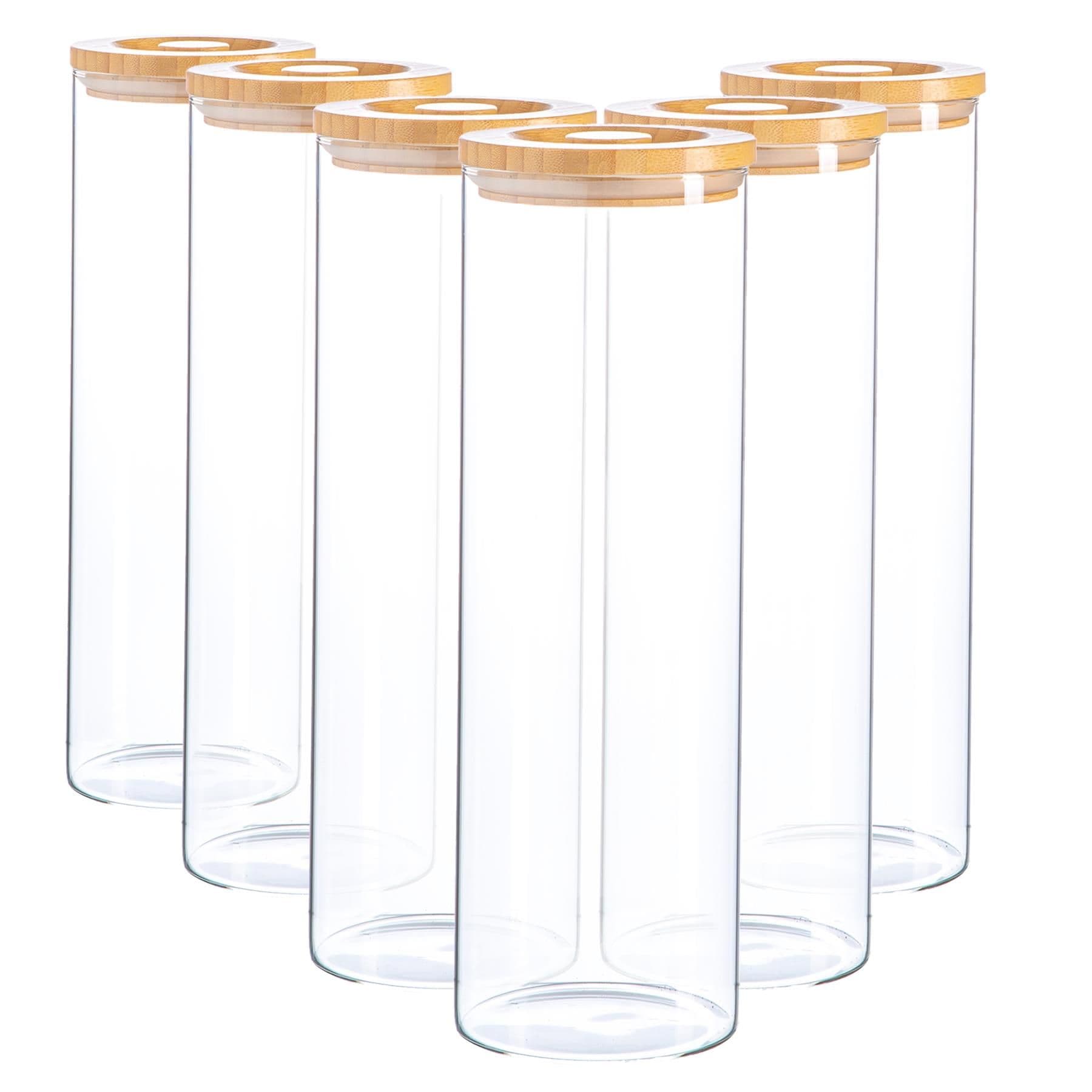 Glass Storage Jars with Wooden Lids 2 Litre Pack of 6
