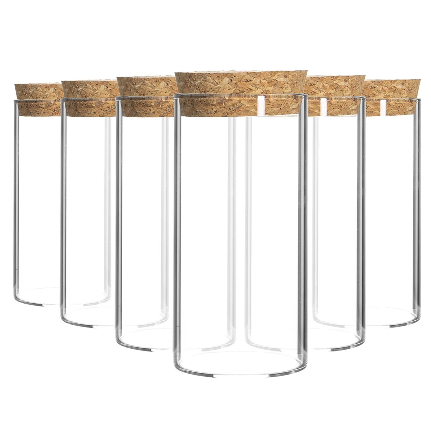 Glass Storage Jars with Cork Lids 110ml Pack of 6