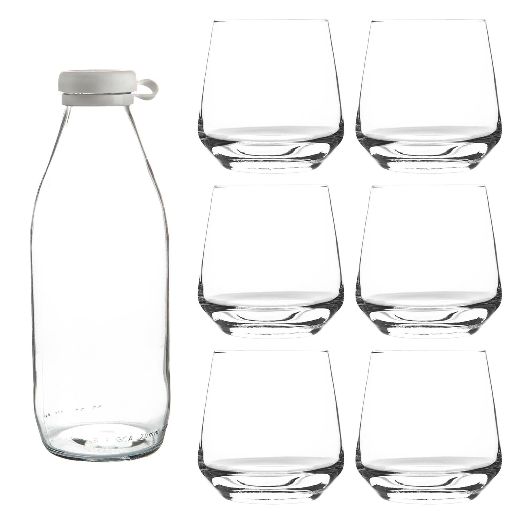 Tallo Glass Tumblers & Bottle Set - Clear