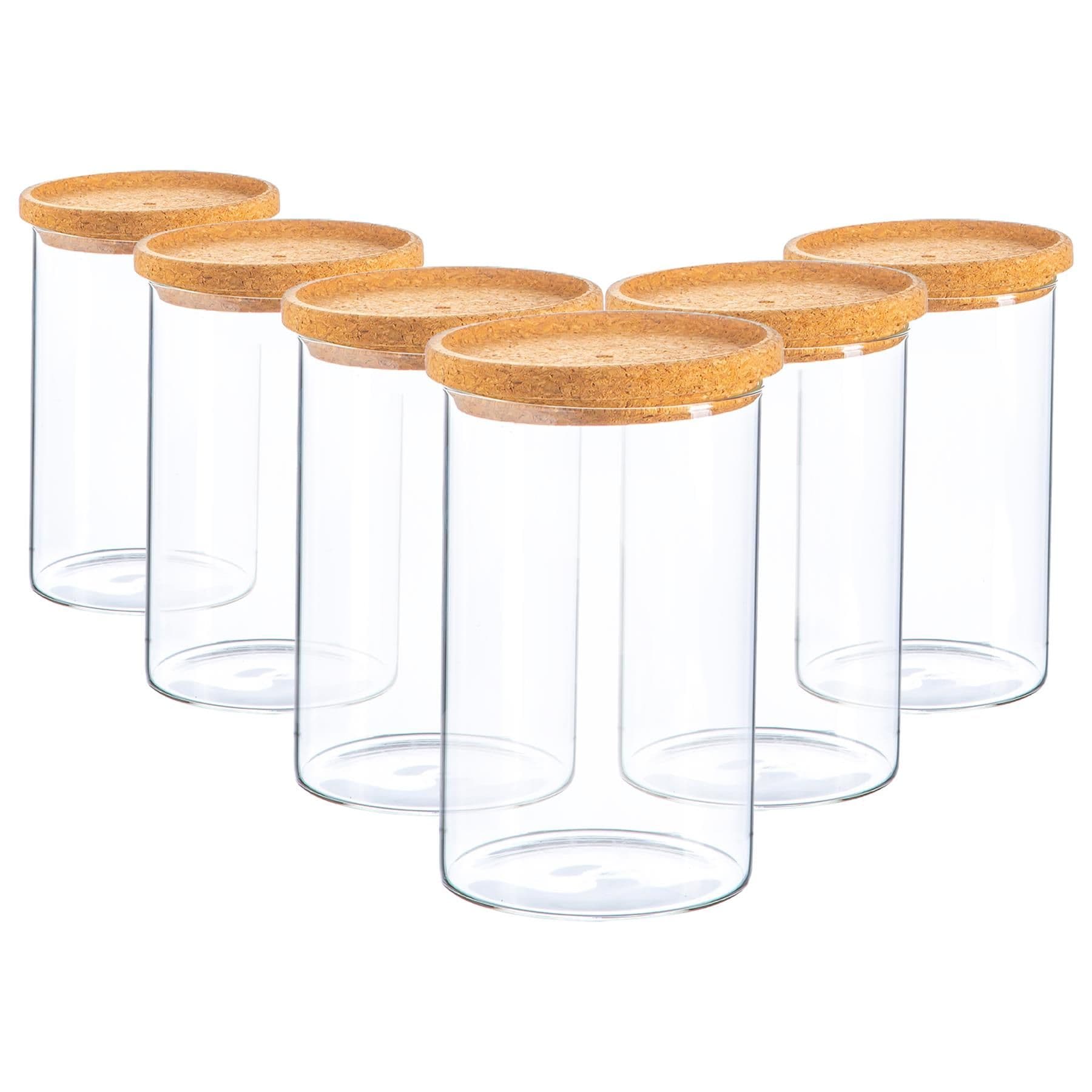 Scandi Storage Jar with Cork Lids 1 Litre Pack of 6