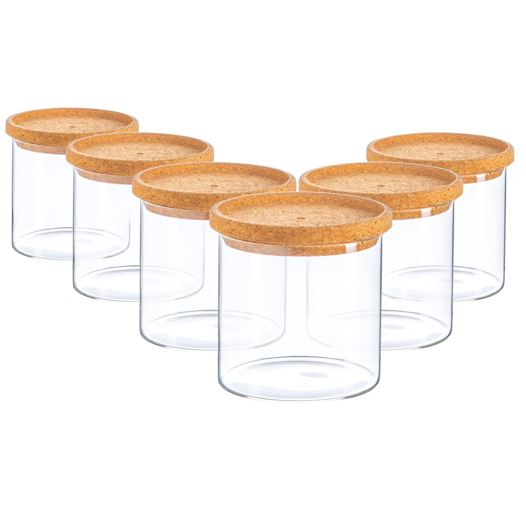 Scandi Storage Jar with Cork Lids 550ml Pack of 6