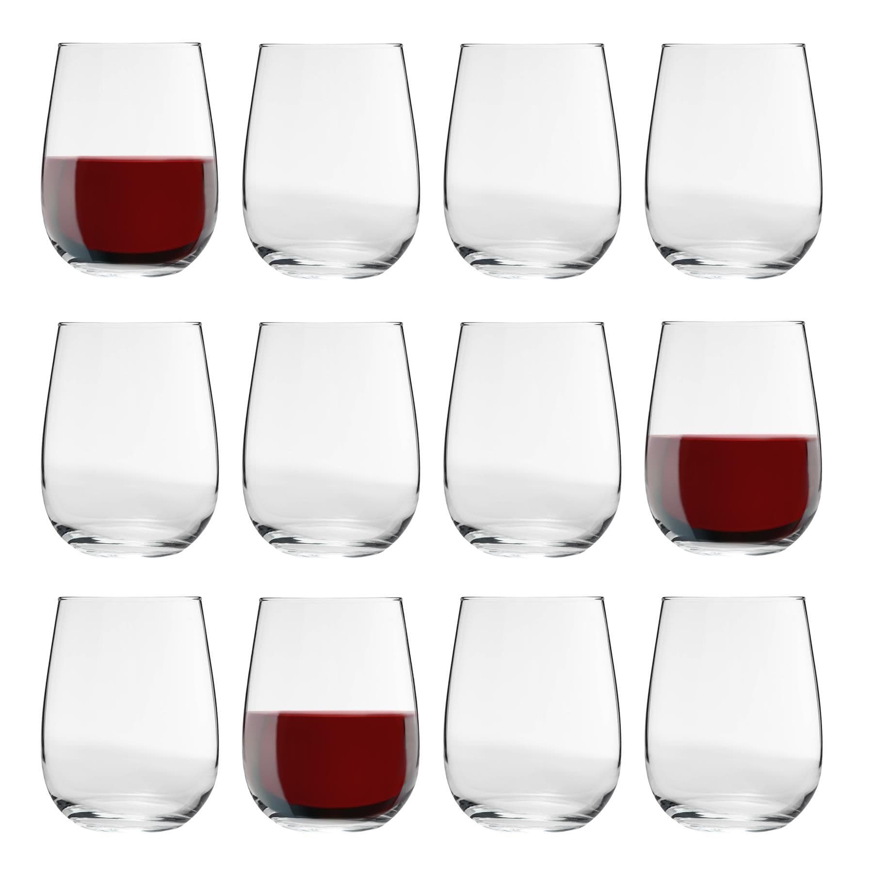 Gaia Stemless Red Wine Glasses - 475ml - Clear - Pack of 12