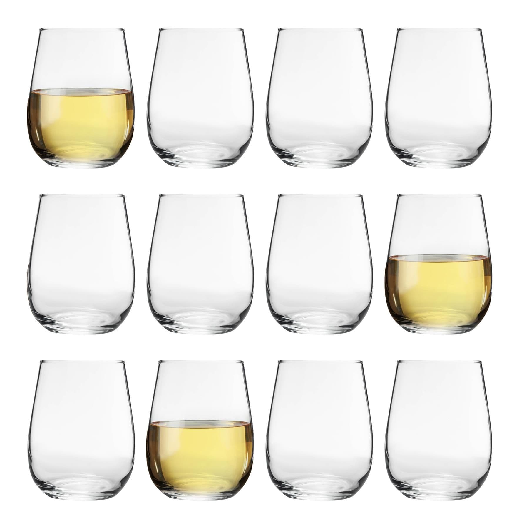Gaia Stemless White Wine Glasses - 360ml - Clear - Pack of 12