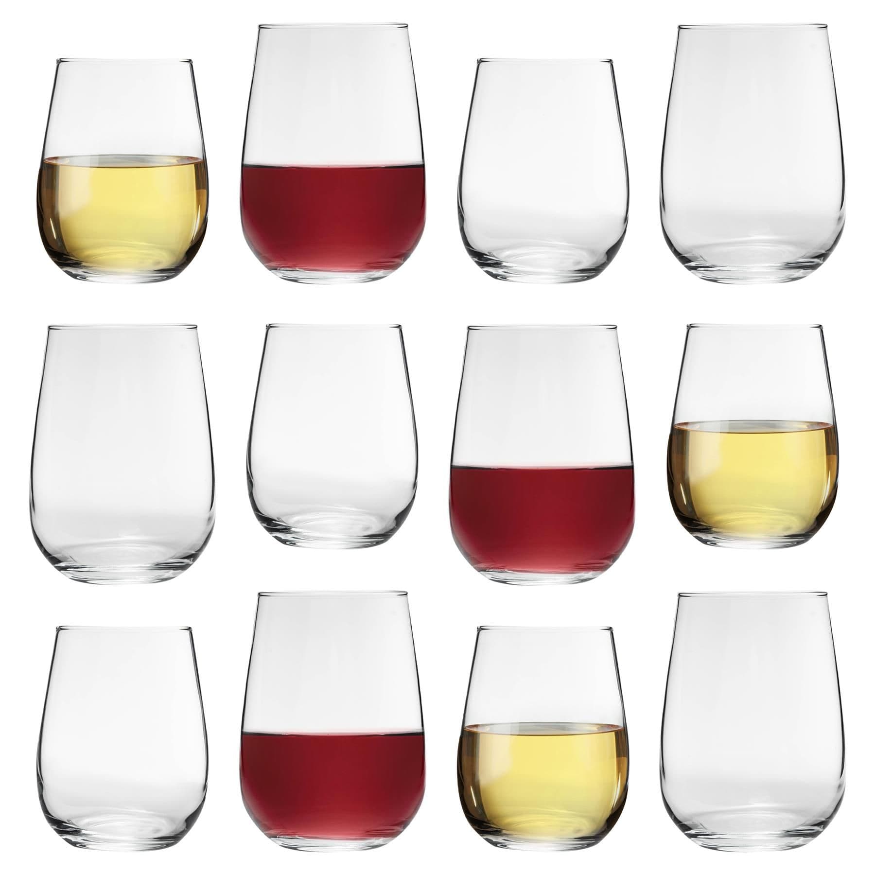 Gaia Stemless Wine Glasses 12pc Set - Clear