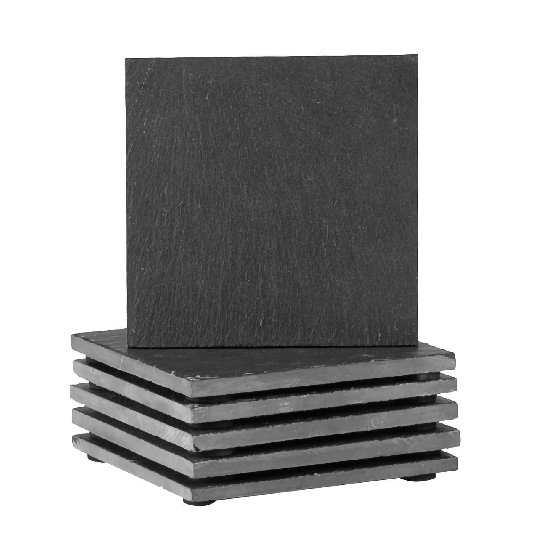 Linea Square Slate Coasters 10cm Pack of 6