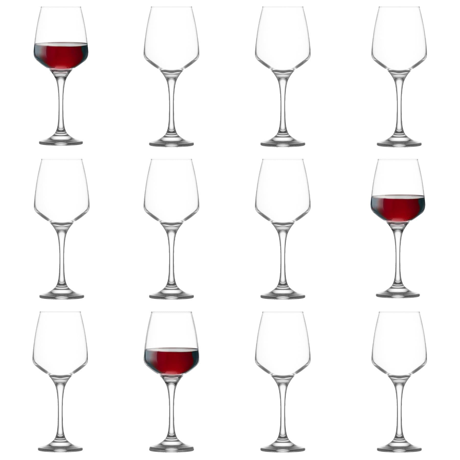 Lal Red Wine Glasses - 400ml - Clear - Pack of 12