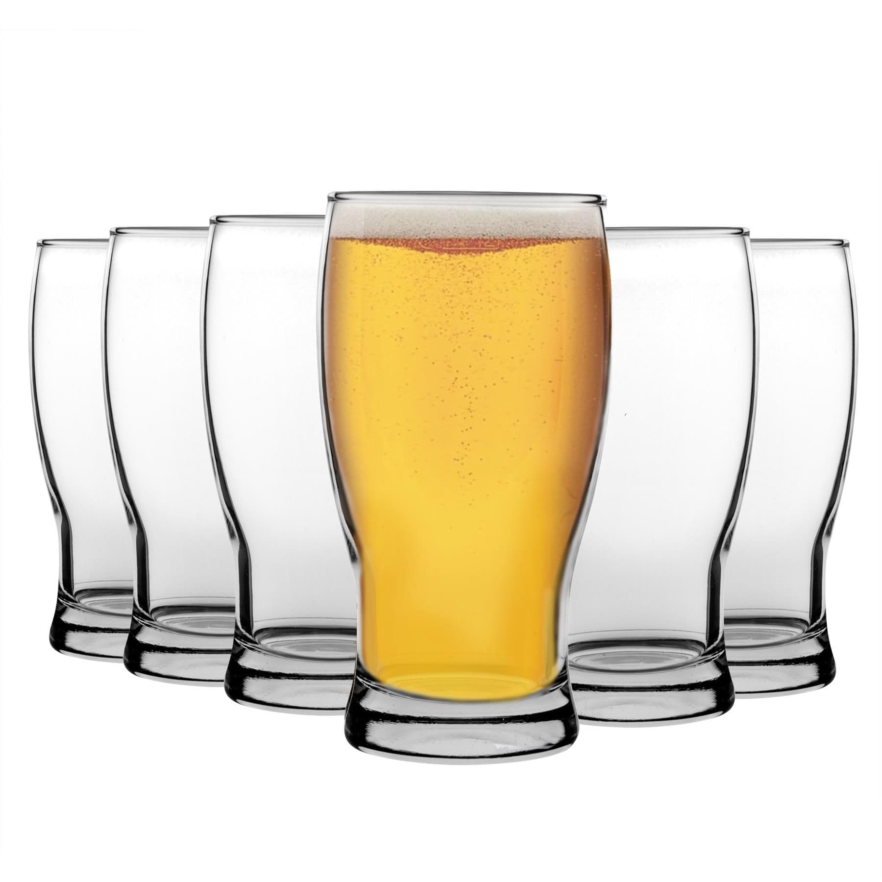 Belek Classic Pint Beer Glasses - 580ml - Clear - Pack of 12