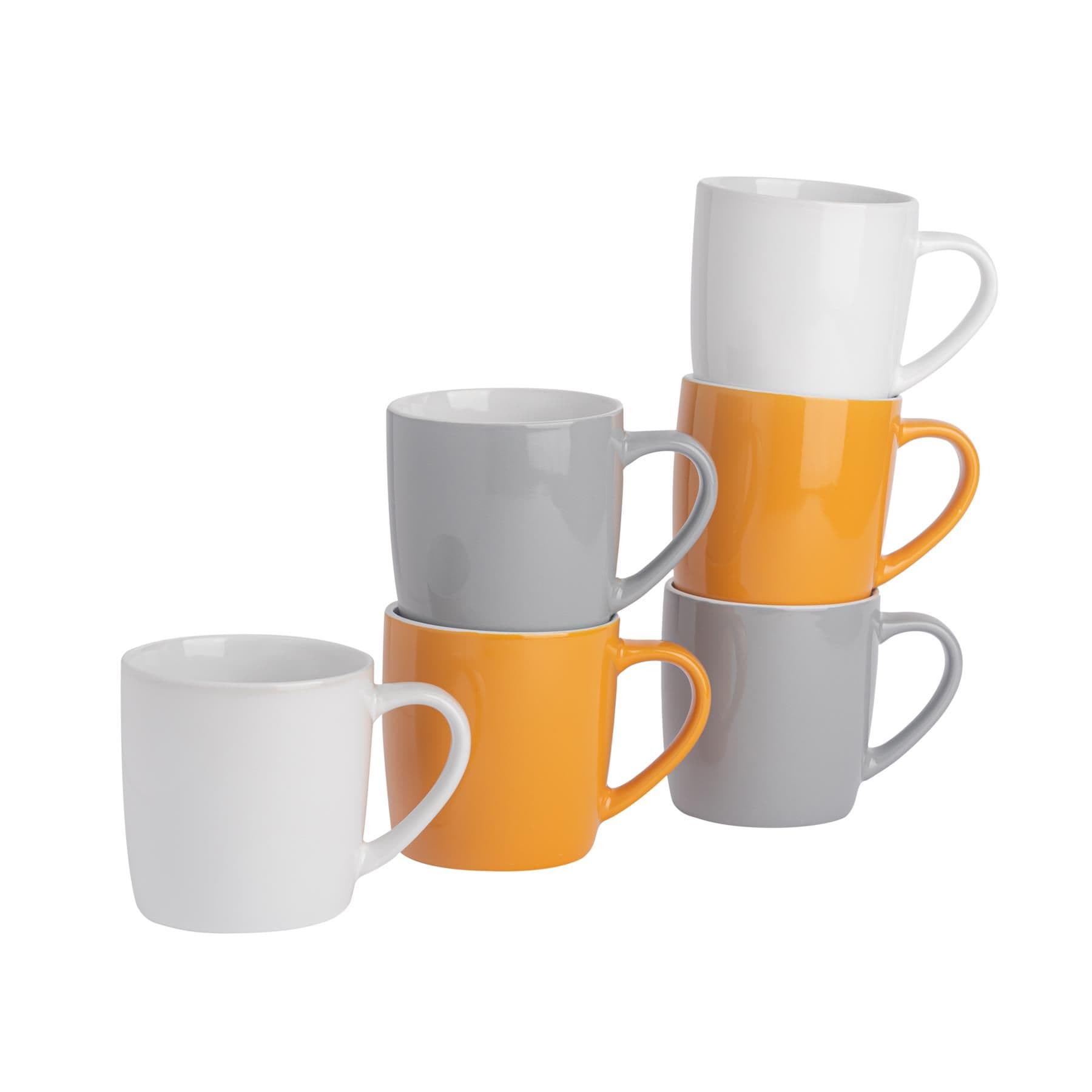 Coloured Coffee Mugs - 350ml - Scandi 2 - Pack of 6