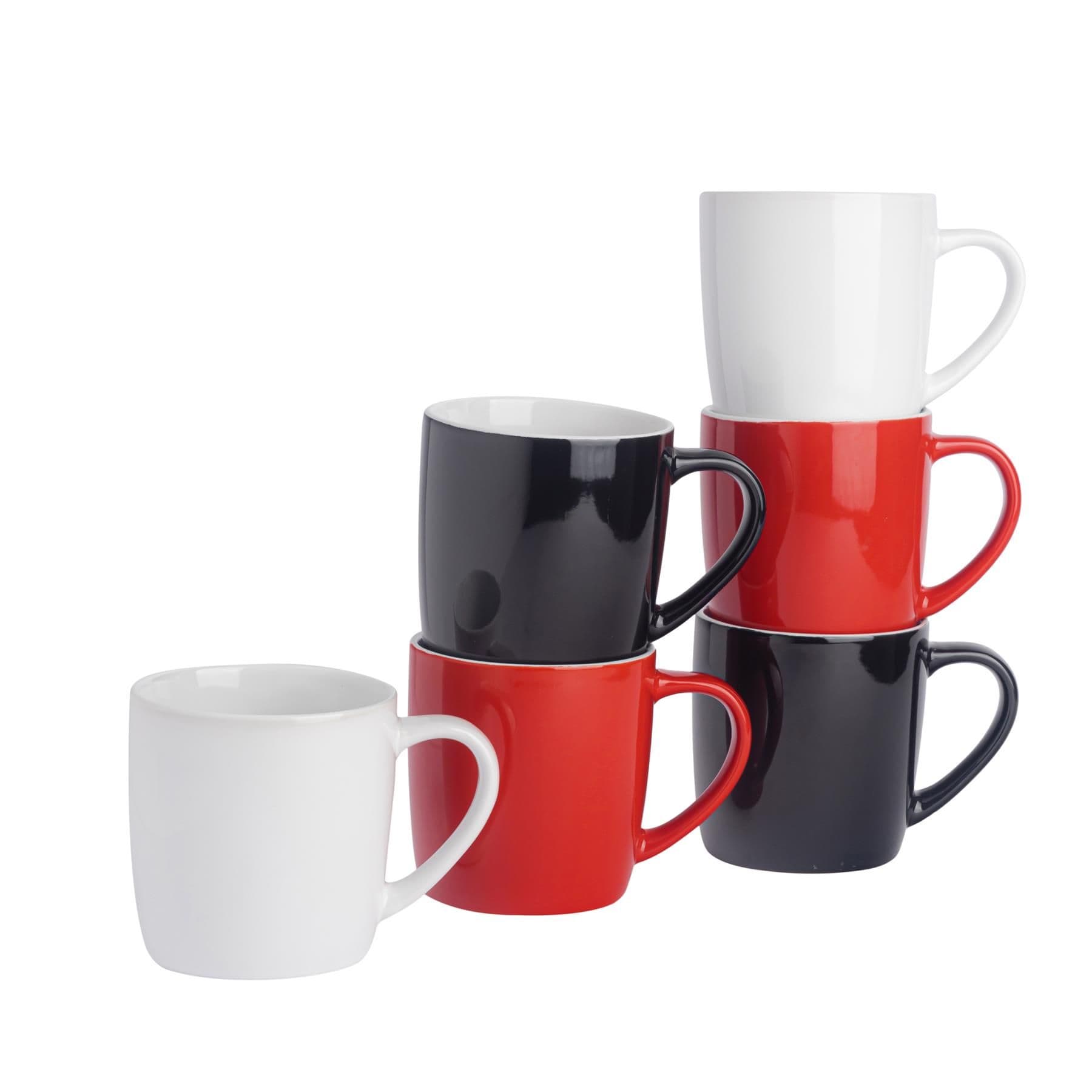 Coloured Coffee Mugs - 350ml - Lancashire - Pack of 6