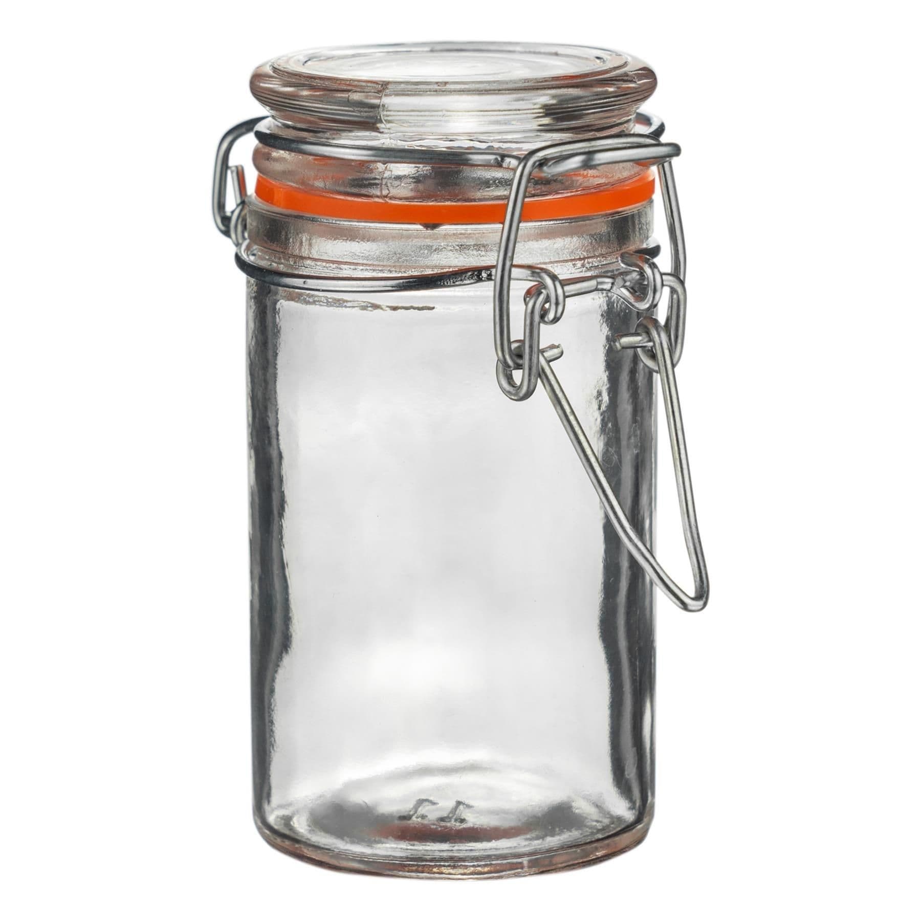 Glass Storage Jar 70ml Orange Seal