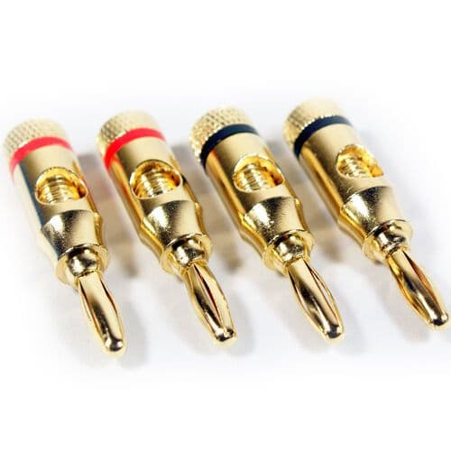 8x Premium 4mm Banana Plugs 24k Plated Speaker Cable Amp HiFi Connectors