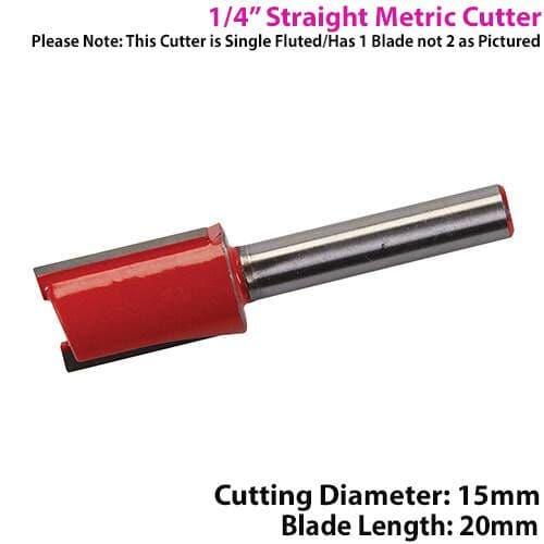 ¼" SHANK 15mm x 20mm Tungsten Carbide Straight Router Bit Worktop Wood Cutter