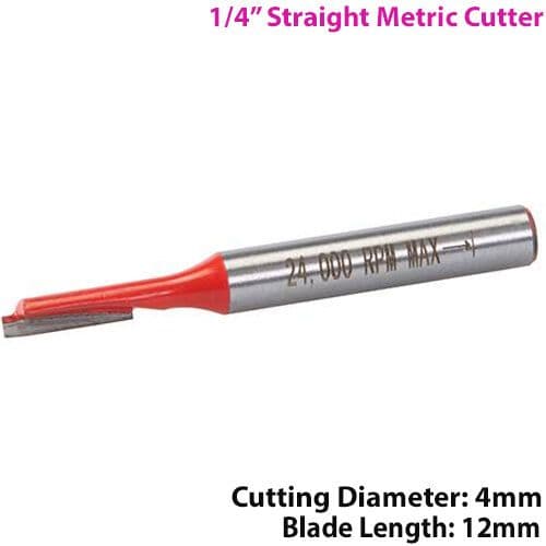 ¼" SHANK 4mm x 12mm Tungsten Carbide Straight Router Bit Worktop Wood Cutter