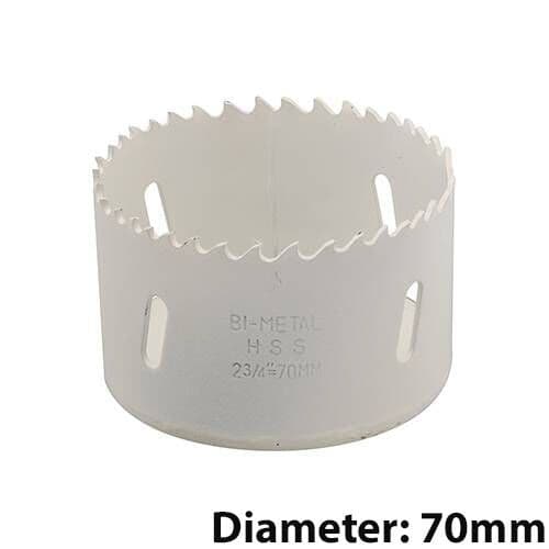 Bi Metal Core Drill Bits 70mm Diameter HSS STEEL Wood Hole Saw Worktop Cutters