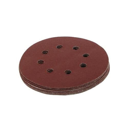 QTY 10 125mm 5 Inch Sanding Punched Discs 80 Grit Orbit Sander Hook & Loop