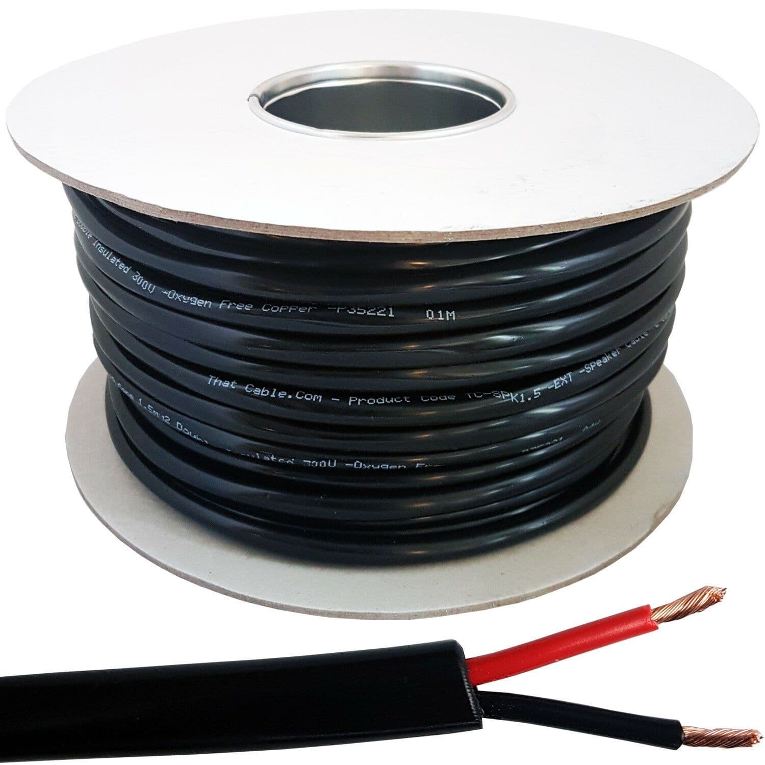 100m Outdoor Garden Speaker Wire Cable 1.5mm² Stranded OFC Copper Flex Reel 100V