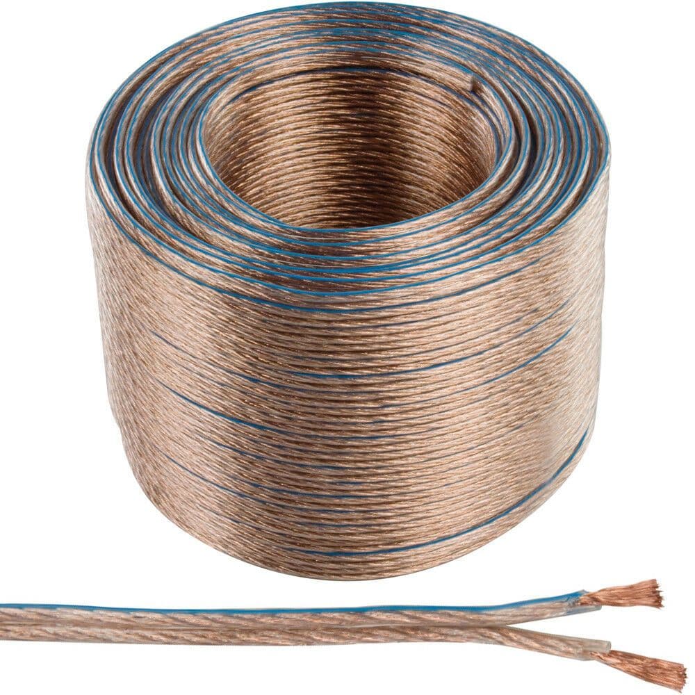 50m Pure Speaker Cable 16 AWG 1.4mm² Stranded OFC 2 Core Figure 8 Audio Wire