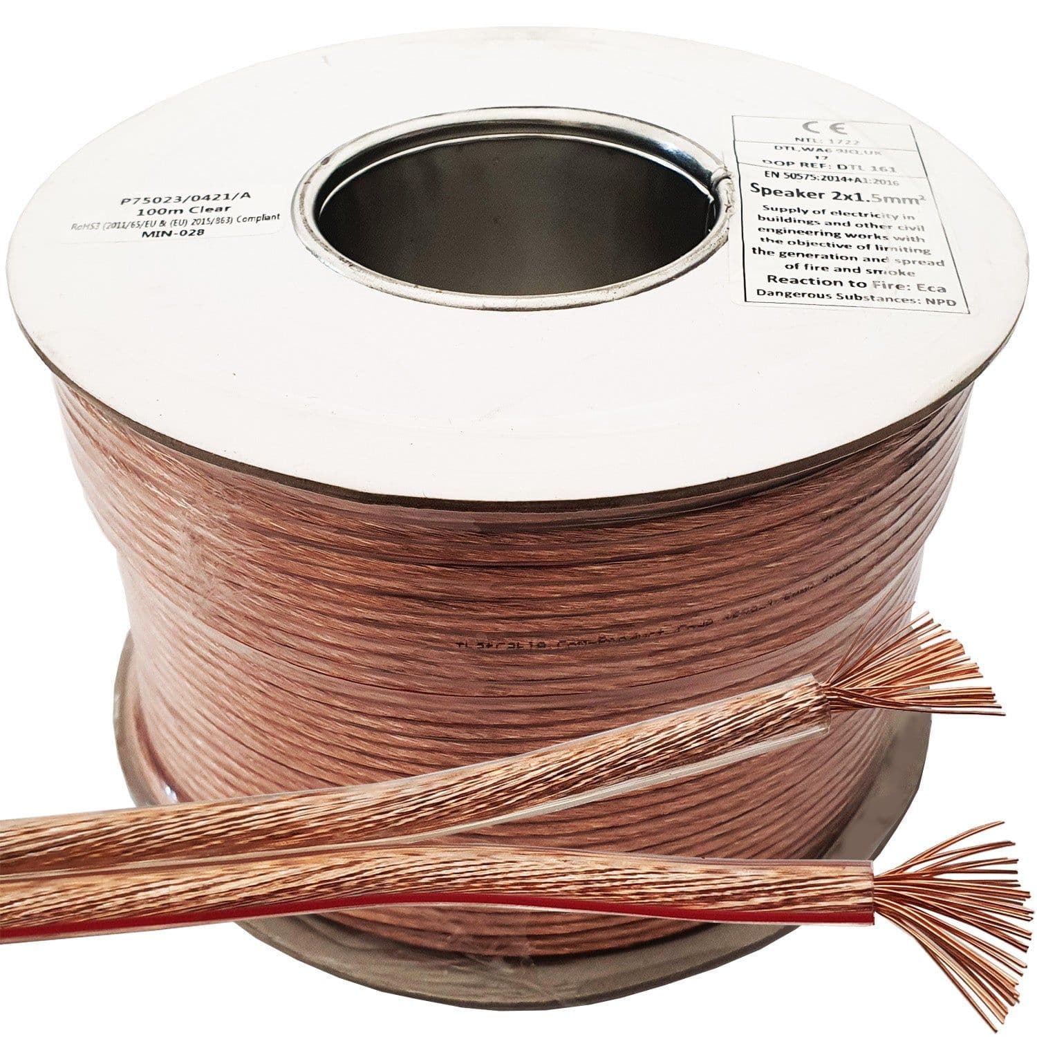 100m Quality Speaker Cable 1.5mm 16 AWG Wire Reel Drum Amp HiFi Loud CCA Strands