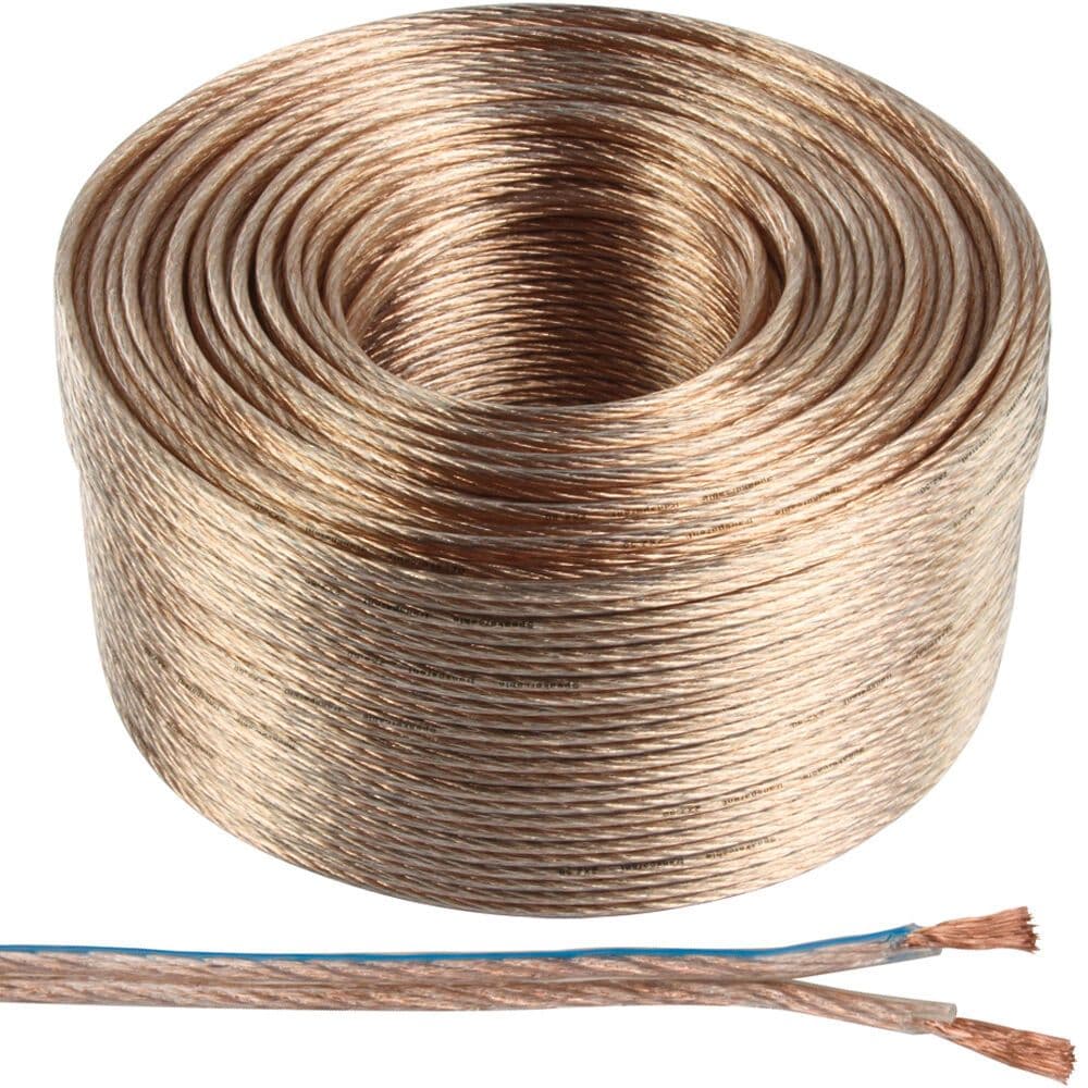 100m Quality Speaker Cable 2.5mm 14 AWG Wire Reel Drum Amp HiFi Loud CCA Strands