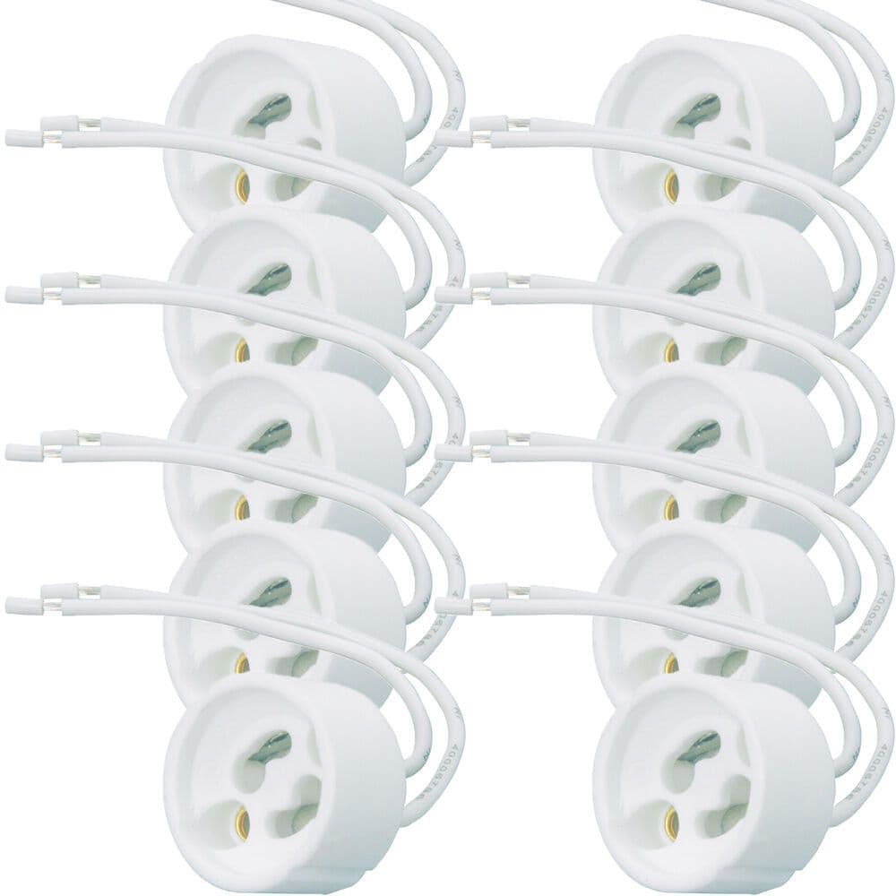 10x GU10 Bayonet Light Bulb Lamp Fitting Ceramic LED Holder Connector Downlight