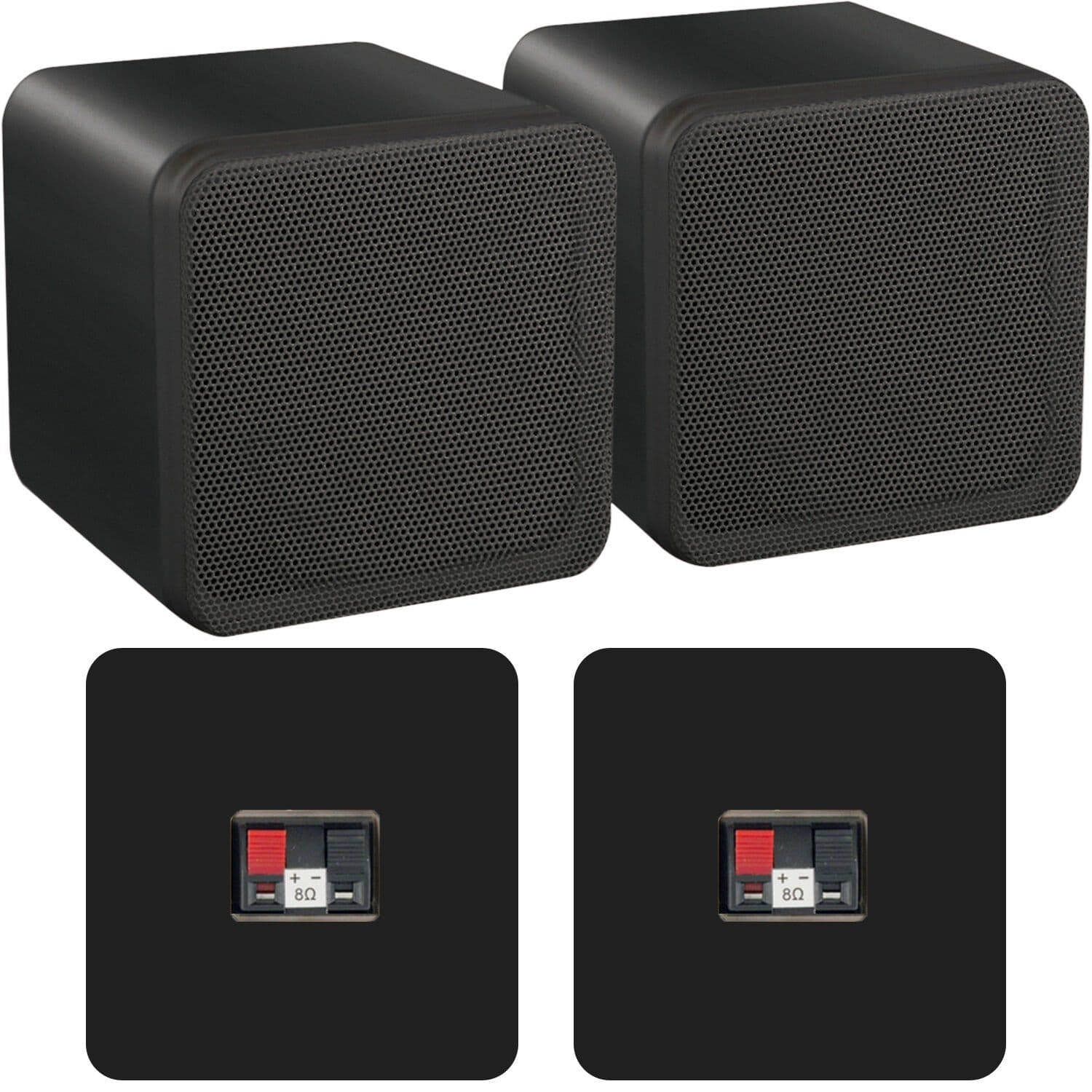 Pair 4 Inch ABS Bookshelf Speakers 80W 8Ohm HiFi Surround Home Cinema