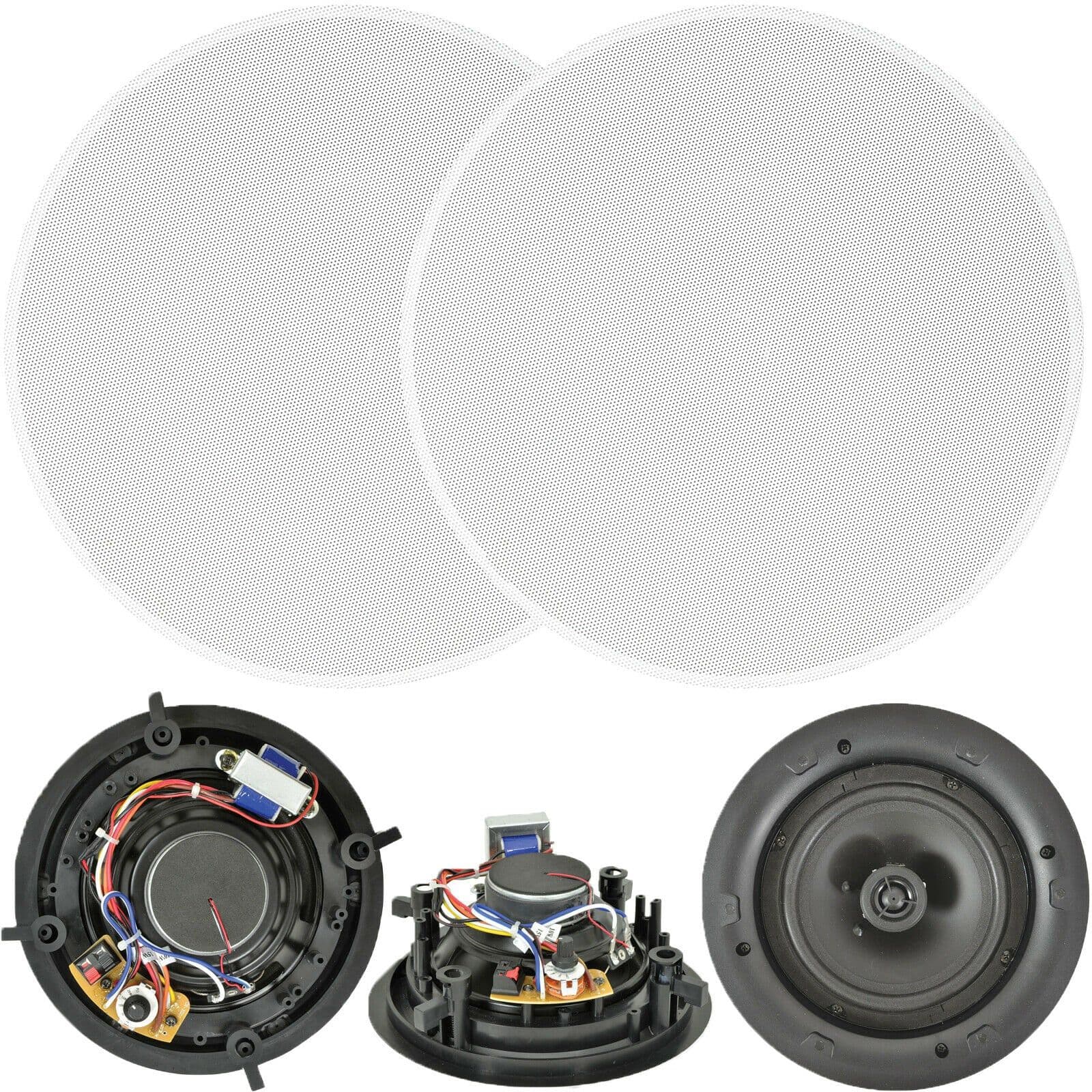 QUALITY Pair 8" 120W 2 Way Low Profile Ceiling Speaker 100V 8Ohm Wall Slim