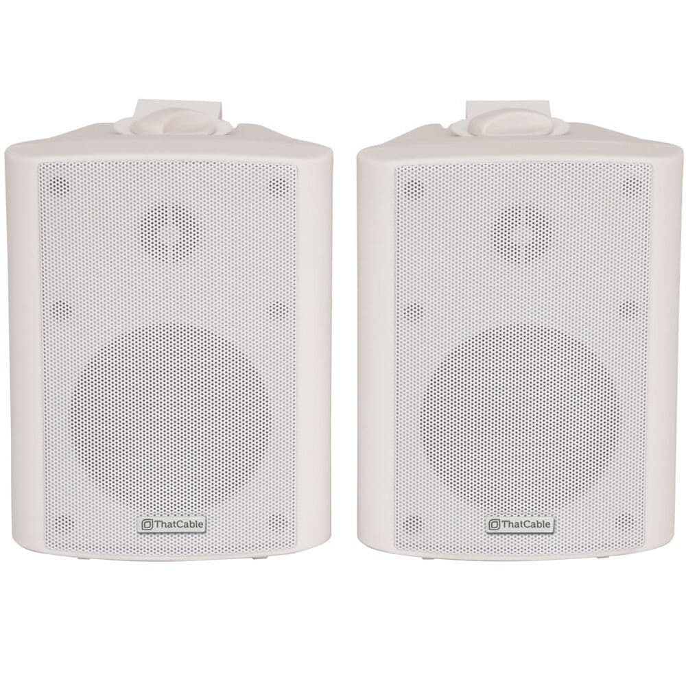 Pair 6.5" 2 Way Stereo Speakers 120W 8Ohm White Background Wall Mounted Hi Fi