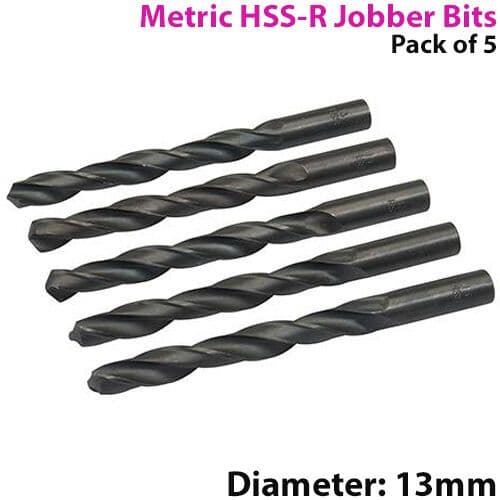 QTY 5 13mm High Speed Steel Jobber Drill Bits 118° Cutting Tip Metal & Wood