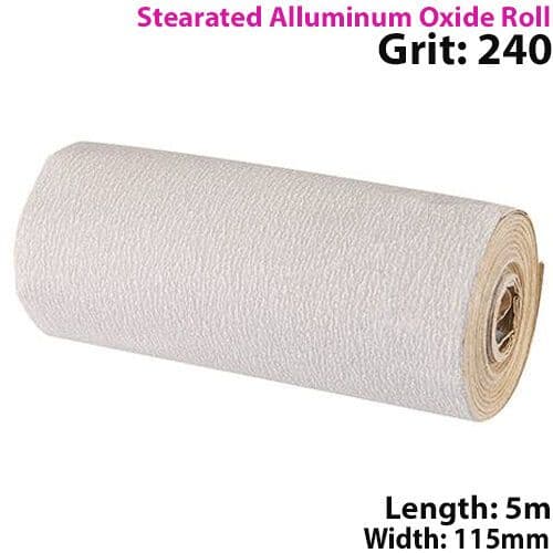 5m Roll 240 Grit Stearated Aluminium Oxide Sandpaper Decorator Paint