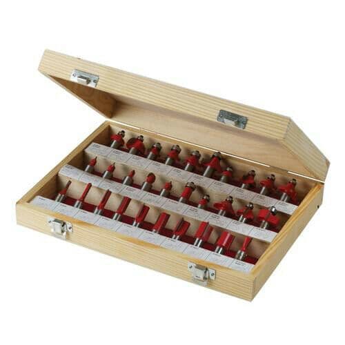30 Piece TCT Router Bit Set ½" Shank Tungsten Carbide Blade Laminate Worktop