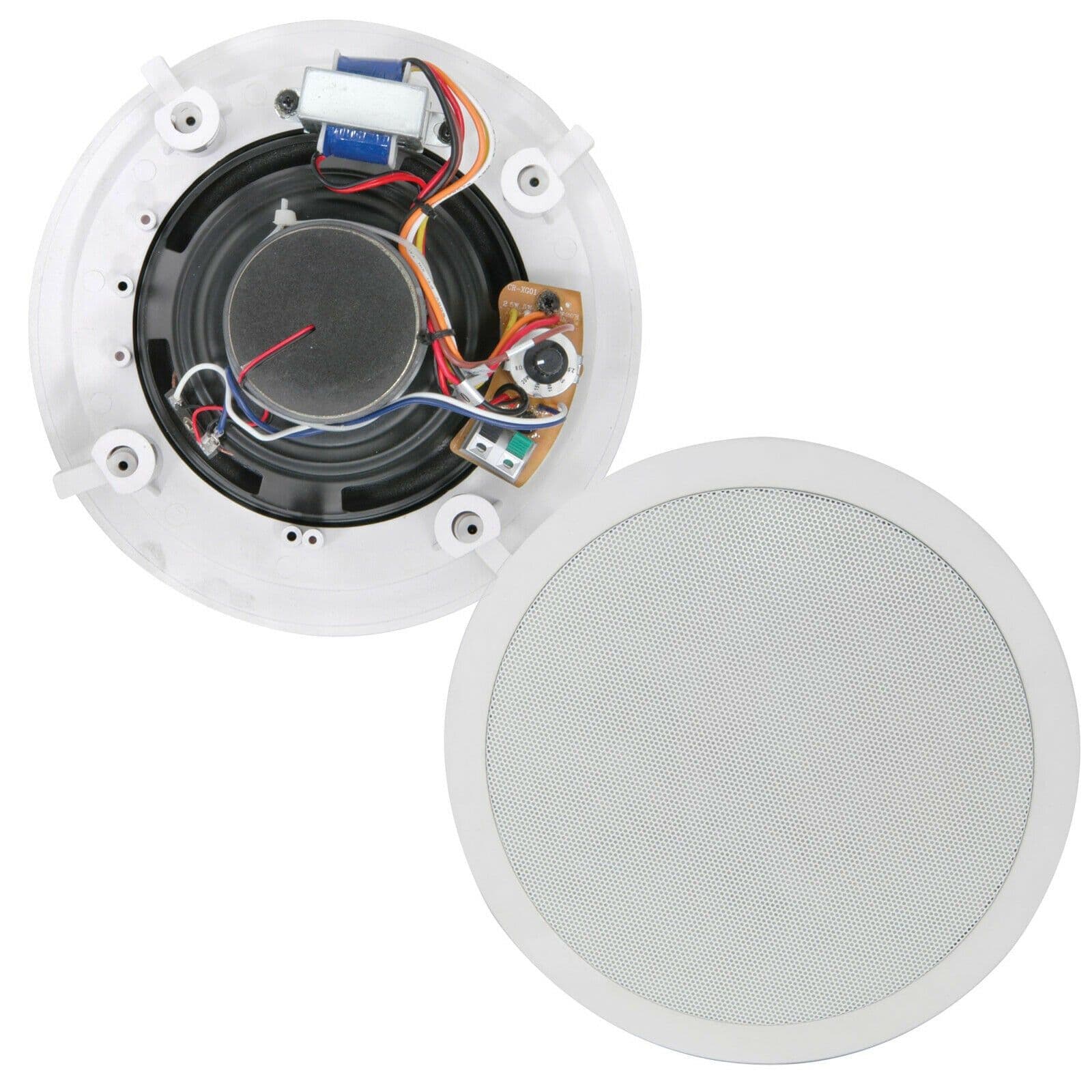 6.5" Round Ceiling Wall Speaker 100V Line 8 Ohm 2 Way Premium PA Surround