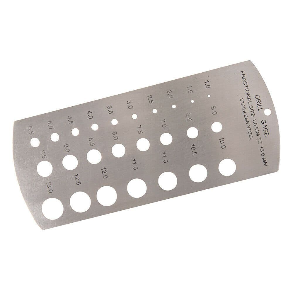 1mm 13mm Steel Drill Gauge Bit Diameter Hole Measuring Tool Stencil