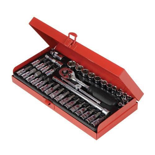 38 Piece Socket Wrench Set 1 4" Inch Drive Metric Slotted Trx PZD Hex