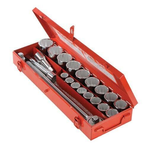 21 19mm 50mm Piece Socket Set 3 4" Inch Drive Metric T Bar Quick Release
