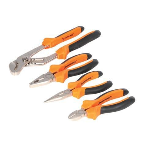 4 Piece Expert Pliers Set Combination Long Nose Side Cutting Water Pump
