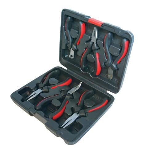 6 Piece Mini Pliers Set Kit Long Flat Combination Bent Side & End Nose