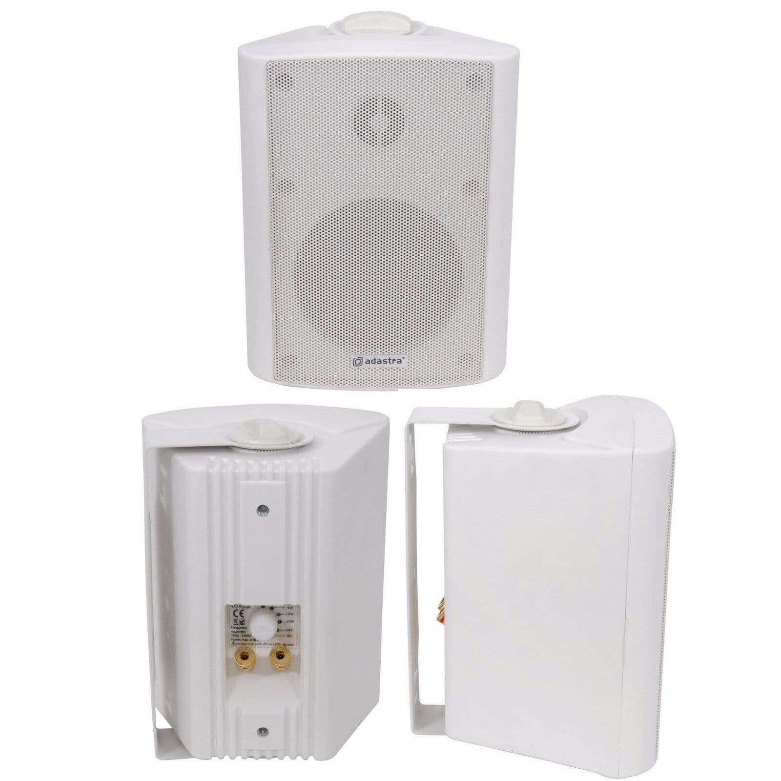 QUALITY 6.5" 120W White Background HiFi Speaker 100V & 8ohm Wall Mount Bookshelf
