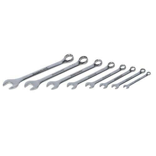 8 Piece Combination Whitworth Spanner Set 1 8" 9 16 Inch Chrome Ratchet Tool