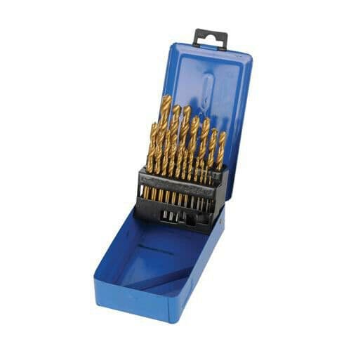 19 Piece 1mm 10mm HSS Titanium Coated Bit Set 0.5mm Increment Metal Plastic