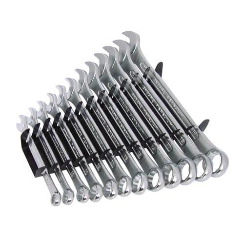 12 Piece 8mm 19mm Combination Spanner Set Metal Storage Rack