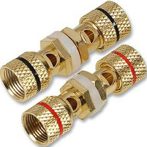 Pair Speaker Cable Binding Post Panel Mount Terminals Blank Wall Face Plate